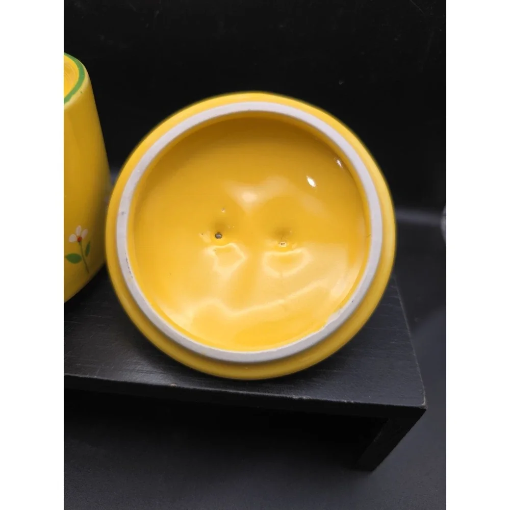 Vintage Teleflora Yellow Daisy Planter 1985 Flowers Sugar Decor Spring